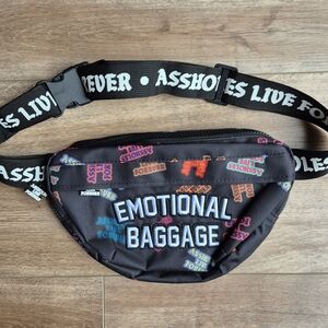 A$$holes Live Forever Fanny Pack Emotional Baggage Black Waist Bag
